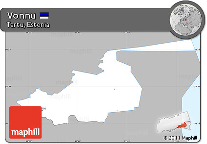 Gray Simple Map of Vonnu, single color outside