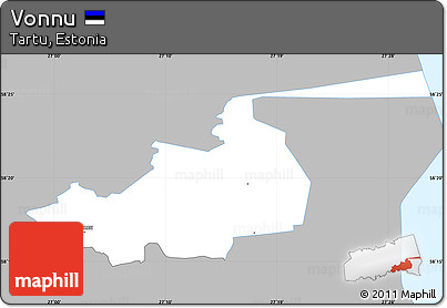 Gray Simple Map of Vonnu, single color outside