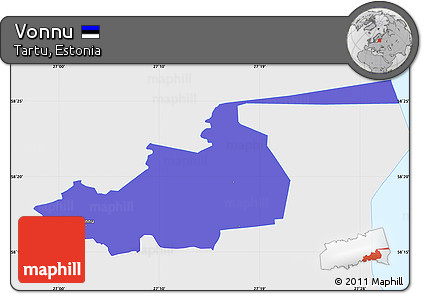 Political Simple Map of Vonnu, single color outside