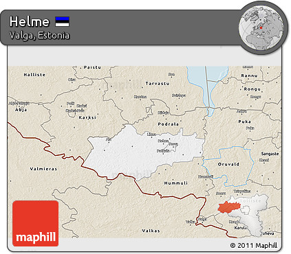 Classic Style 3D Map of Helme