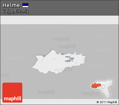 Gray 3D Map of Helme, single color outside