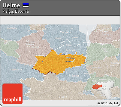 Political 3D Map of Helme, lighten, semi-desaturated