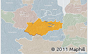 Political 3D Map of Helme, lighten, semi-desaturated