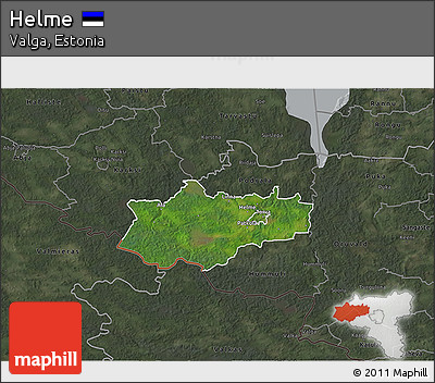 Satellite 3D Map of Helme, darken, semi-desaturated