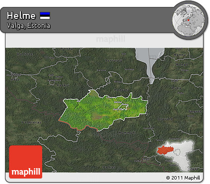 Satellite 3D Map of Helme, darken, semi-desaturated