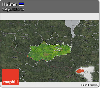 Satellite 3D Map of Helme, darken, semi-desaturated