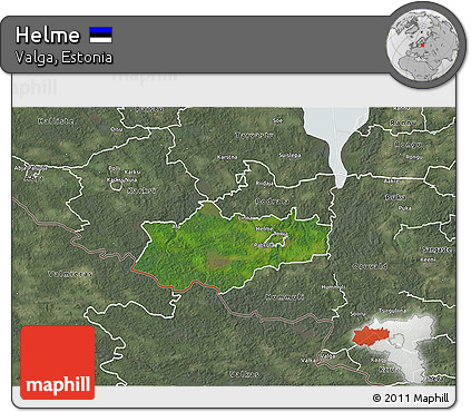 Satellite 3D Map of Helme, semi-desaturated