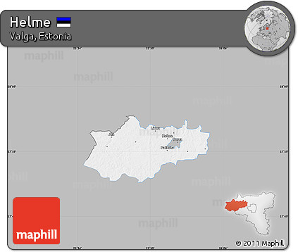 Gray Map of Helme, single color outside