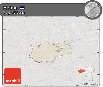 Shaded Relief Map of Helme, lighten, semi-desaturated