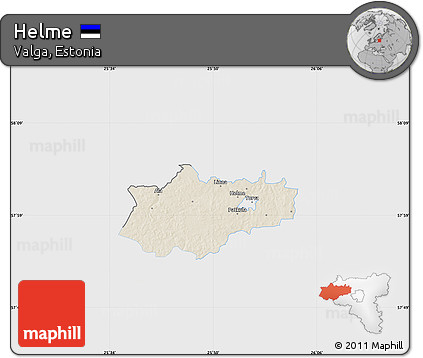 Shaded Relief Map of Helme, single color outside
