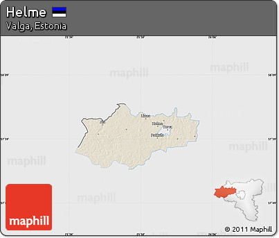 Shaded Relief Map of Helme, single color outside