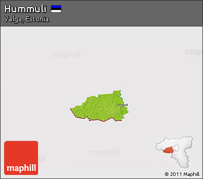 Physical 3D Map of Hummuli, cropped outside