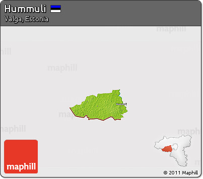 Physical 3D Map of Hummuli, cropped outside