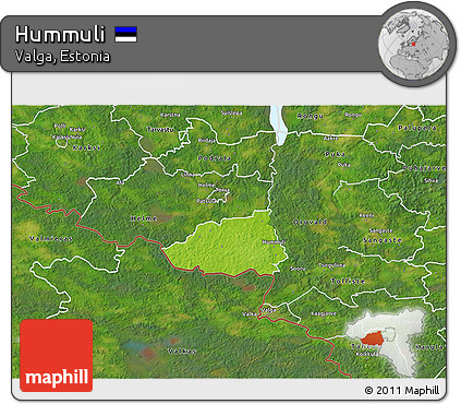 Physical 3D Map of Hummuli, satellite outside