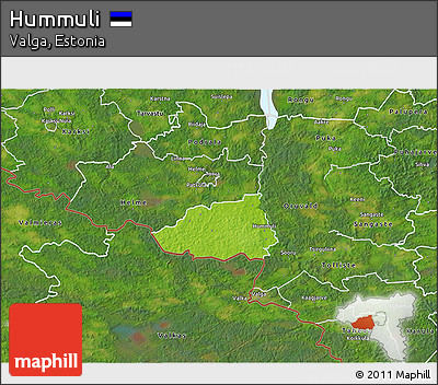 Physical 3D Map of Hummuli, satellite outside