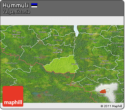 Physical 3D Map of Hummuli, satellite outside