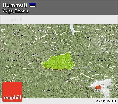 Physical 3D Map of Hummuli, semi-desaturated