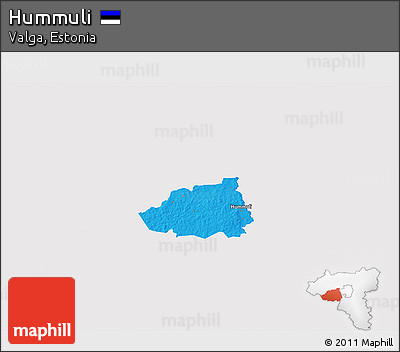 Political 3D Map of Hummuli, single color outside
