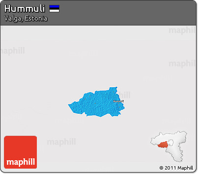 Political 3D Map of Hummuli, single color outside