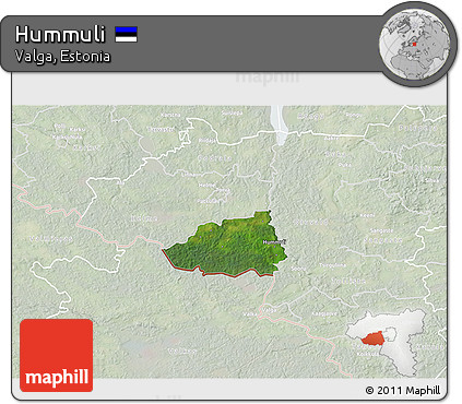 Satellite 3D Map of Hummuli, lighten