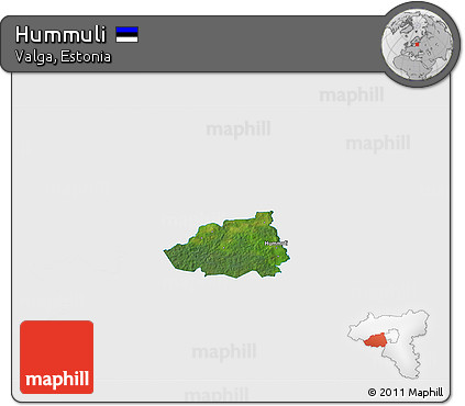 Satellite 3D Map of Hummuli, single color outside