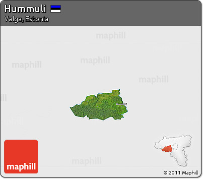 Satellite 3D Map of Hummuli, single color outside