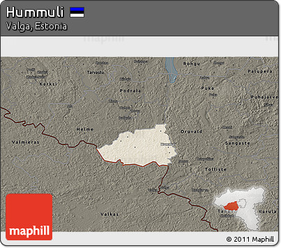 Shaded Relief 3D Map of Hummuli, darken