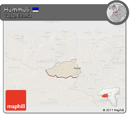 Shaded Relief 3D Map of Hummuli, lighten
