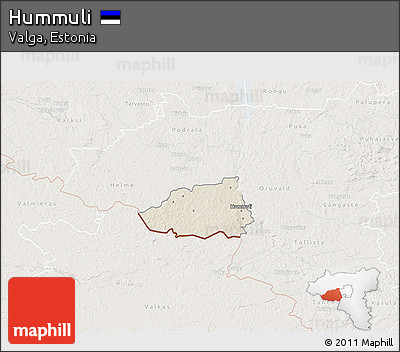 Shaded Relief 3D Map of Hummuli, lighten