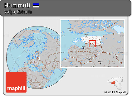 Gray Location Map of Hummuli, highlighted country