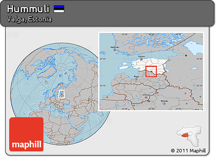 Gray Location Map of Hummuli, highlighted country, hill shading
