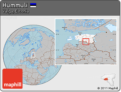 Gray Location Map of Hummuli, highlighted country, hill shading