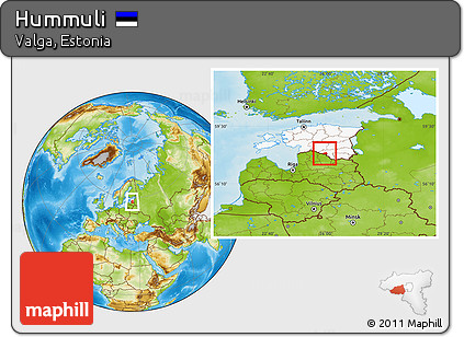Physical Location Map of Hummuli, highlighted country