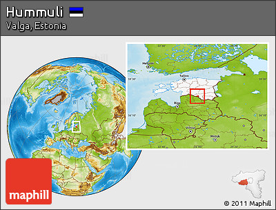Physical Location Map of Hummuli, highlighted country