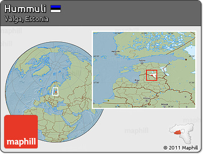 Savanna Style Location Map of Hummuli, highlighted parent region, within the entire country, hill shading