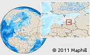 Shaded Relief Location Map of Hummuli, highlighted country, highlighted parent region, within the entire country