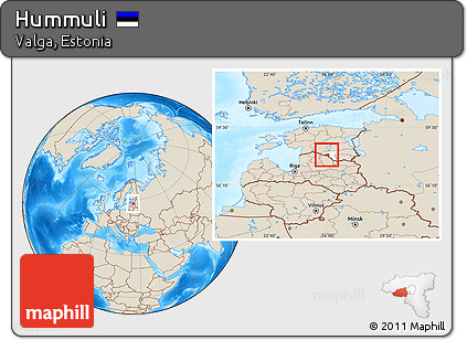 Shaded Relief Location Map of Hummuli, highlighted parent region