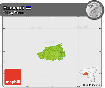 Physical Map of Hummuli, single color outside