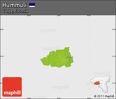 Physical Map of Hummuli, single color outside