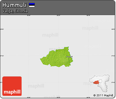 Physical Map of Hummuli, single color outside