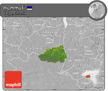 Satellite Map of Hummuli, lighten, desaturated