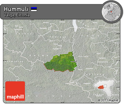 Satellite Map of Hummuli, lighten, semi-desaturated
