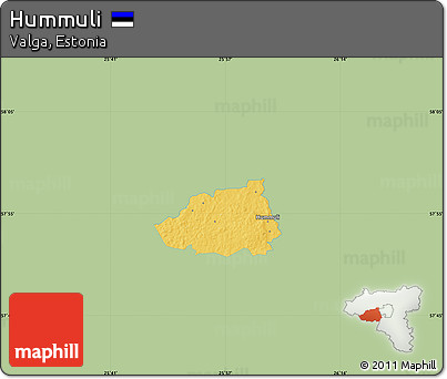 Savanna Style Map of Hummuli, single color outside