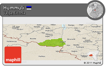 Physical Panoramic Map of Hummuli, shaded relief outside