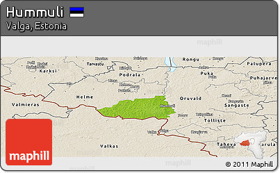 Physical Panoramic Map of Hummuli, shaded relief outside