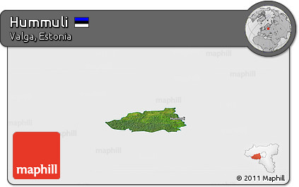 Satellite Panoramic Map of Hummuli, single color outside