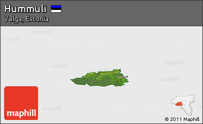 Satellite Panoramic Map of Hummuli, single color outside