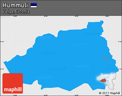 Political Simple Map of Hummuli, single color outside