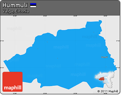 Political Simple Map of Hummuli, single color outside