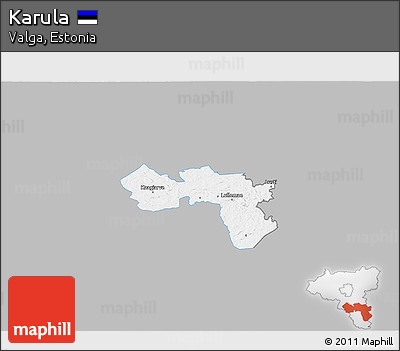 Gray 3D Map of Karula, single color outside